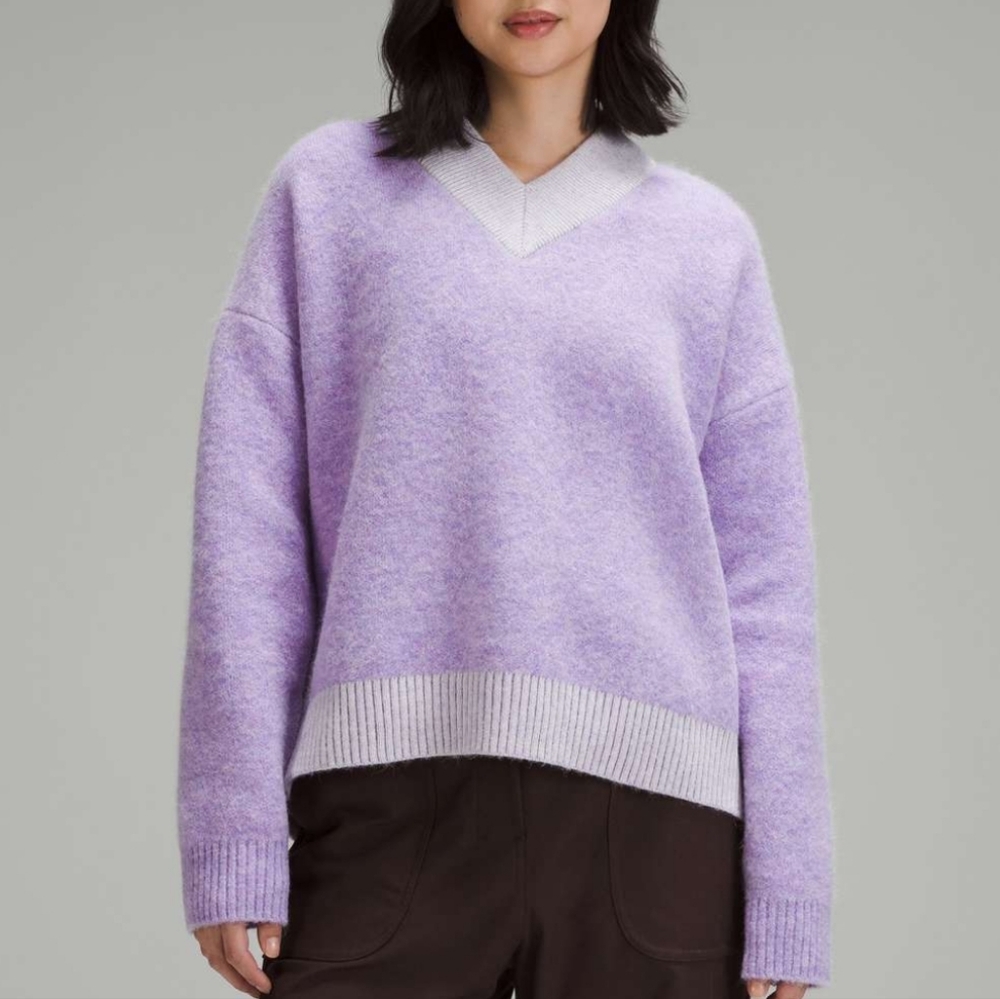 Lululemon Alpaca Wool-Blend V-Neck Sweater - Picture 2 of 10